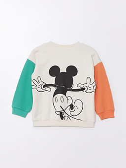 Bisiklet Yaka Uzun Kollu Mickey Mouse Bask?l? Erkek Bebek Sweatshirt - Waikiki фото 3