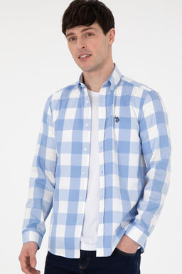 Мужская голубая рубашка с длинным рукавом Неожиданная скидка в корзине - U.s. polo assn фото 3