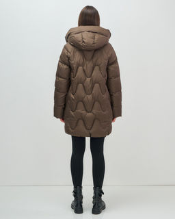 Куртка зимняя женская с капюшоном модная темно-коричневого цвета 7653TK Бренд: Visdeer  фото 17