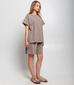 Костюм #ОКТ085002, бежево-серый