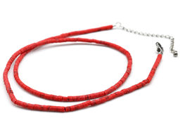 Чокер из коралла искусственного цилиндр 3*2мм, 46см