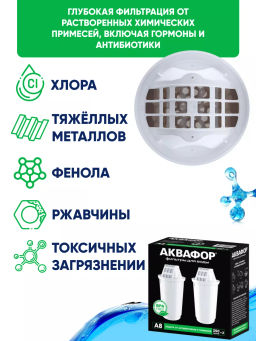 -12% Сменный модуль А8 защита от антибиотиков и гормонов (комплект из 2-х штук) - Аквафор фото 4
