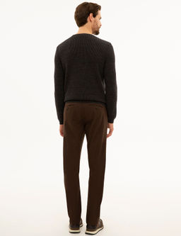 Kahverengi Slim Fit Kanvas Pantolon