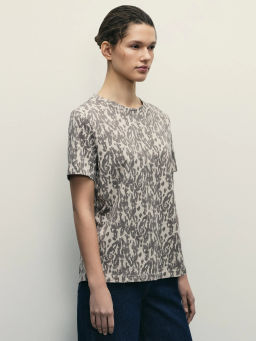 Футболка прямого кроя с принтом / Zarina  фото 4