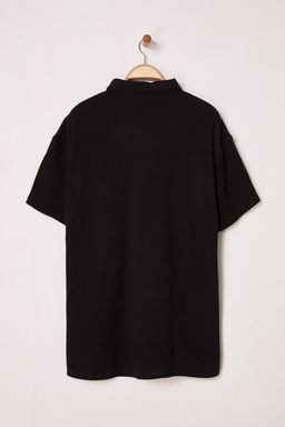 TRENDYOL MAN Siyah Buyuk Beden Kaskorse Rahat Orme Gomlek TMNSS25AX00004 - Trendyolmilla фото 4