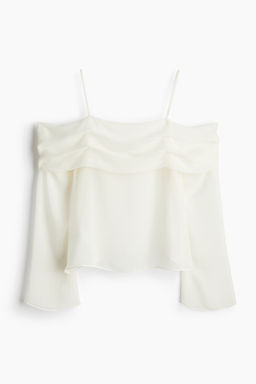 Top off-the-shoulder en gasa