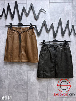 Юбка с разрезом из экокожи - Bruno фото 3