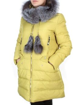 91577 YELLOW Пальто зимнее женское (200 гр. холлофайбера) - Fashion фото 3