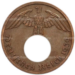 Монета 1 рейхспфенниг 1939 года A Германия