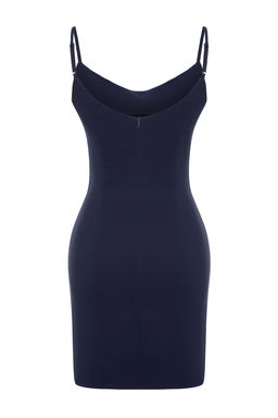 Lacivert Duz Kesim Ask?l? Mini Dokuma Elbise TWOSS24EL00042 - Trendyolmilla фото 8