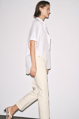 ZW COLLECTION HIGH-WAIST BOOTCUT CROPPED JEANS - Zara фото 45