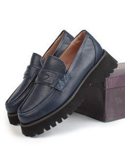 03-YP9860G DK. BLUE Лоферы женские (натуральная кожа)