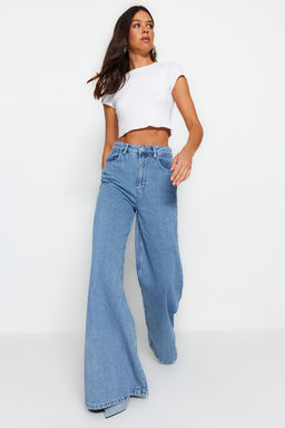 Mavi Yuksek Bel Ekstra Wide Leg Palazzo Jeans TWOSS23JE00286 - Trendyolmilla фото 3