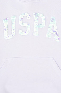 K_z _ocuk Lila Payet __lemeli Kap__onlu Basic Sweatshirt Sepette S_rpriz _ndirim - U.s. polo assn фото 4