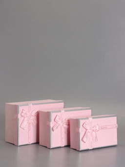 Набор подарочных коробок 3 в 1 прямоугольные с бантом, сладкая вата, 23×16×9.5; 21×14×8; 19×12×6.5 см