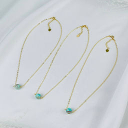 Кулон на цепочке из Хризоколлы