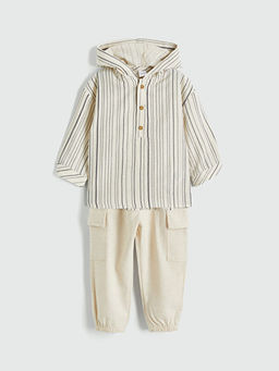 Erkek Bebek Kap??onlu G?mlek ve Pantolon