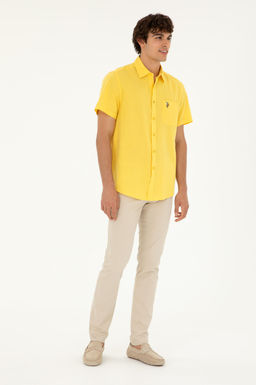 U. S. Polo Assn / Мужская желтая рубашка с коротким рукавом - U.s. polo assn фото 11