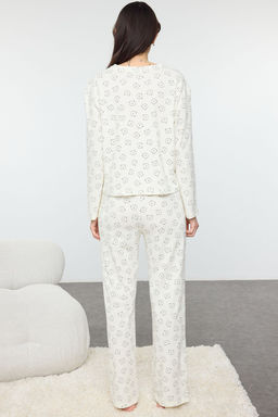 Trendyolmilla Mavi %100 Pamuklu Ay?c?kl? Orme Pijama Tak?m? THMAW25PT00131 фото 11