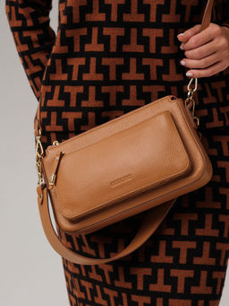 Кожаная сумка Deboro 31075 коричневый лист