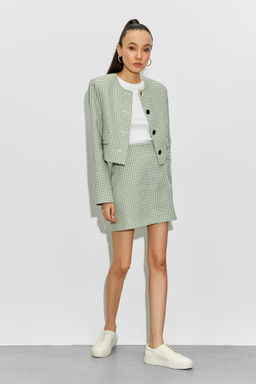 Жакет укороченный из твида с клапанами - Mollis фото 2