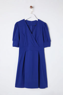 TRENDYOLMILLA Ekru Kruvaze Yaka Skater/Belden Ac?lan Mini Dokuma Elbise TWOSS20EL1639  фото 6