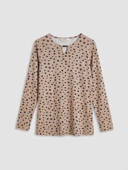 Bisiklet Yaka Desenli Bluz