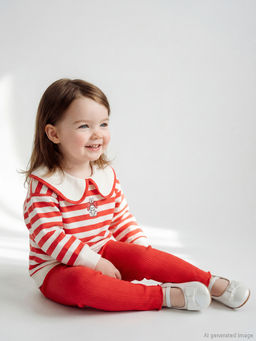 Bask?l? K?z Bebek Sweatshirt ve Tayt