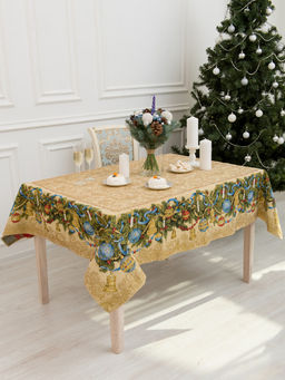 Новогодние шары - гобеленовая скатерть 140х140 см