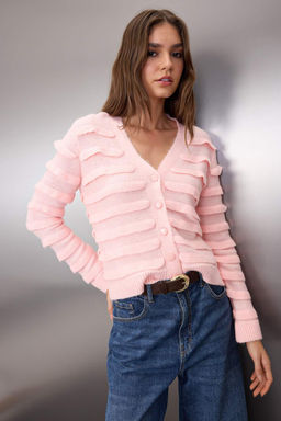 Pudra Yumusak Dokulu V Yaka Triko H?rka TWOAW26HI00248