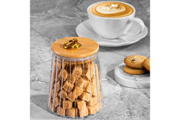 Банка стеклянная 650 мл 10*10*13 см с деревянной крышкой с силиконовым уплотнителем - Elan gallery фото 5