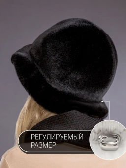 шапка Шляпка экомех волна блэк - Davidovfox фото 8