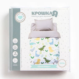 Постельное бельё Крошка Я Динозавры, 112х143 см, 60х120+20 см, 40х60 см, 100% хлопок, бязь  фото 5