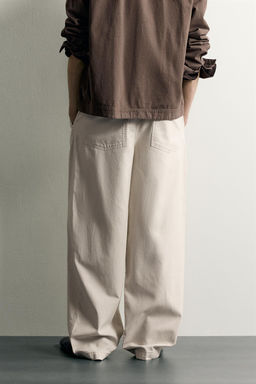 PANTAL?N RELAXED FIT PLIEGUES CINTUR?N / Gris claro - Zara фото 3