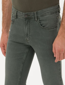 Зеленые джинсовые брюки узкого кроя - Cacharel фото 6