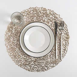 Цена за 12 шт. Салфетка сервировочная на стол Манифик, d=38 см, цвет золотой - Simaland фото 3