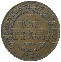 1 пенни 1933 года Австралия