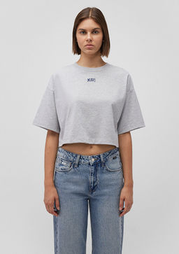 Mavi Logo Bask?l? Gri Crop Tisort  фото 3