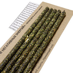 Свеча воск Травы ЗЕРКАЛЬНАЯ ЗАЩИТА ОТ ПОРЧИ И НЕГАТИВНЫХ ЭНЕРГИЙ зверобой, полынь, крап уп 5шт 16см - Miro фото 4