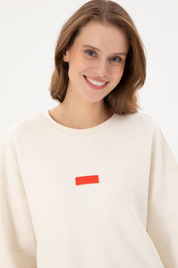 Женский кремовый свитшот с круглым вырезом - U.s. polo assn фото 2