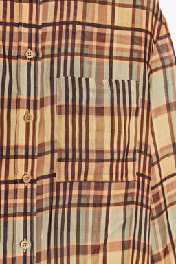 ZW COLLECTION RAMIE CHECK SHIRT - Zara фото 6