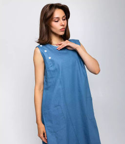 Джинсовое платье #БШ2406, голубой