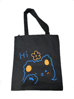 Сумка шоппер черная с цветными принтами в ассортименте - Storyland фото 11