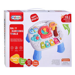 Столик развивающий "Веселые часики" свет, звук, в коробке