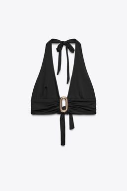 HALTER BIKINI TOP WITH METAL DETAIL - Zara фото 3