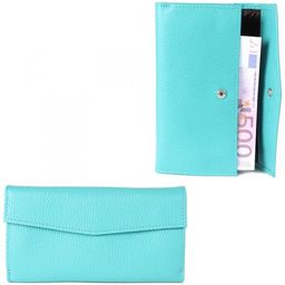 Портмоне женское Croco-ПР-954 натуральная кожа 3 отд, 17 карм, бирюза флотер (110) 208544