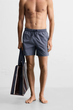 STRIPED MID-LENGTH SWIMMING TRUNKS - Zara фото 3