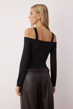 Siyah Aksesuar Detayl? C?tc?tl? Esnek Orme Body TWOAW26BD00003