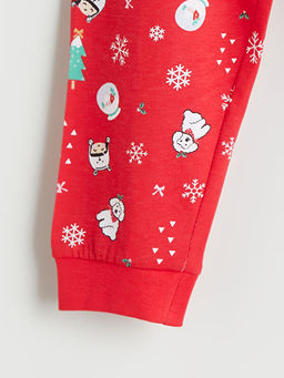 Beli Lastikli Y?lba?? Temal? K?z ?ocuk Pijama Alt?