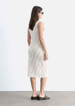 Vestido midi de ganchillo con escote en pico - H&m фото 6